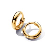 Pendientes Pandora aro baño oro 14k Redondos Abrazo 263286C00