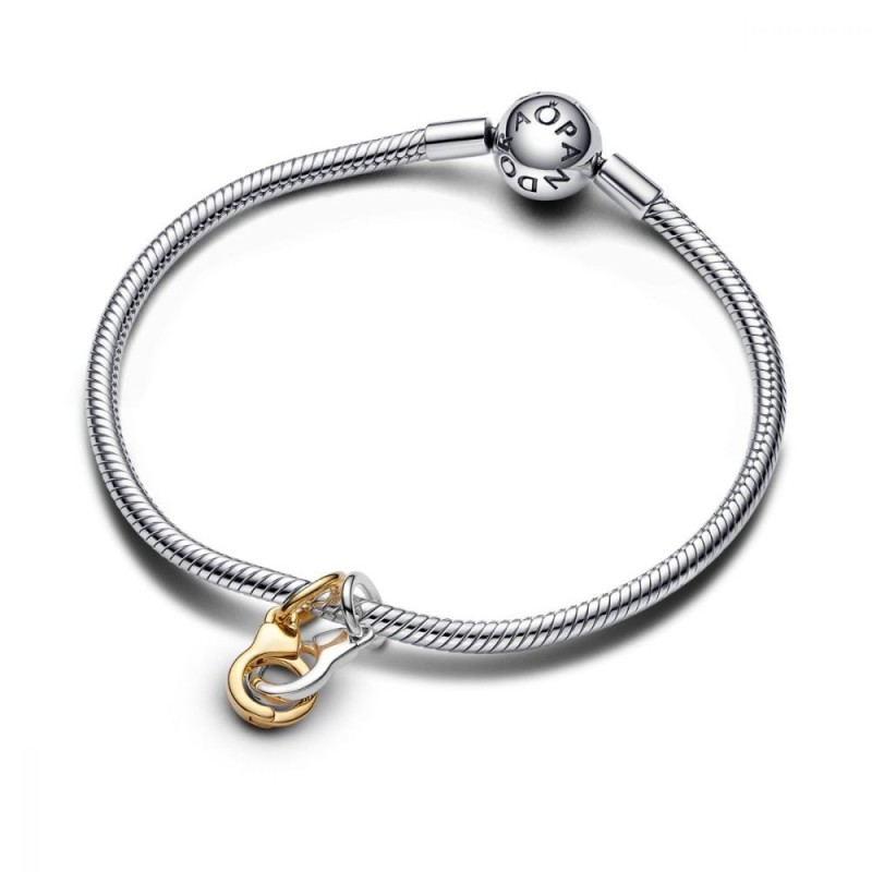 Charm Pandora Colgante Divisible en plata y baño 14k Esposas 763435C00