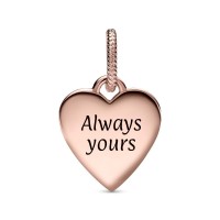 Colgante Etiqueta Corazón Grabable Rosa 388914C00
