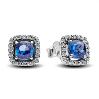 Pendientes Halo Azul Cuadrado Brilante 293551C01