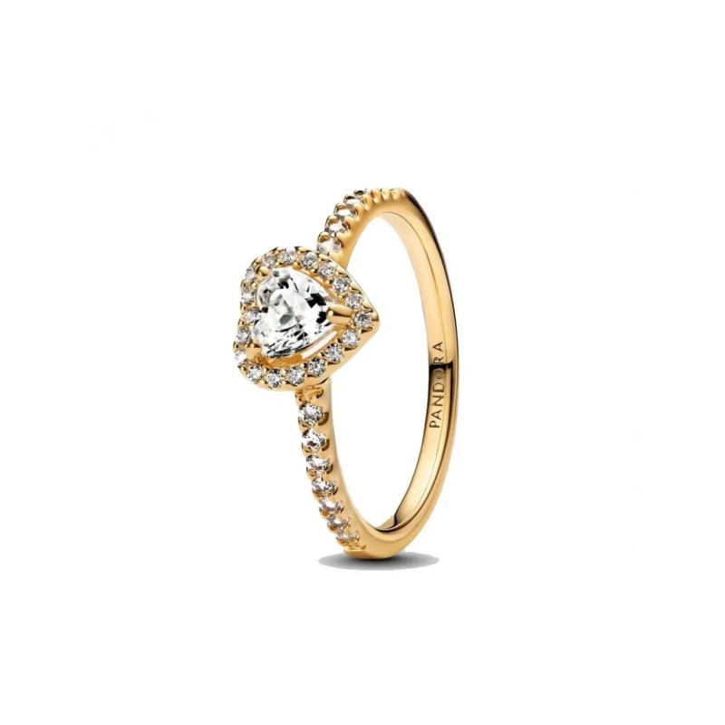 Anillo Pandora Corazón en Relieve Dorado 168421C01