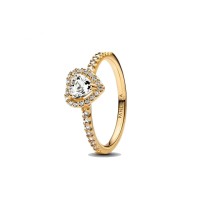Anillo Pandora Corazón en Relieve Dorado 168421C01