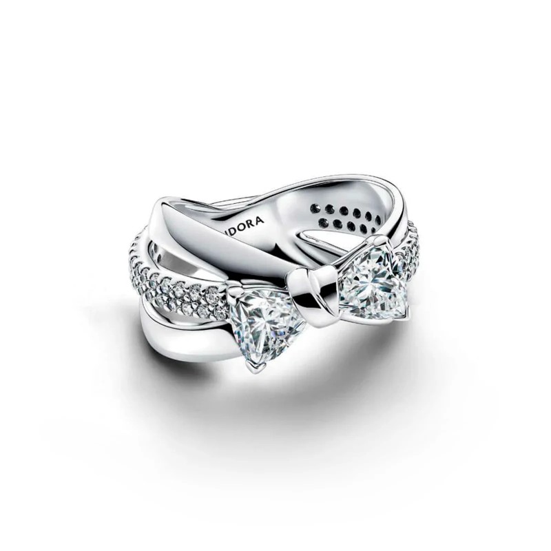 Anillo Pandora Banda Cruzada Brillante 193553C01