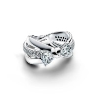 Anillo Pandora Banda Cruzada Brillante 193553C01