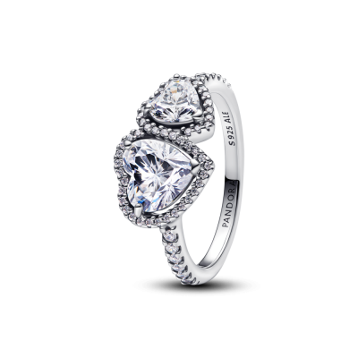 Anillo Pandora plata Corazones Halo Brillante 193659C01