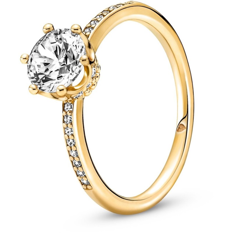 Anillo Pandora Solitario Corona Brillante Transparente 168289C01