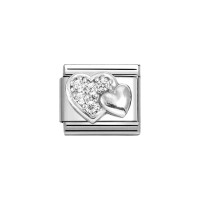 Link Nomination Acero y Plata Corazones y Circonita 330304 47