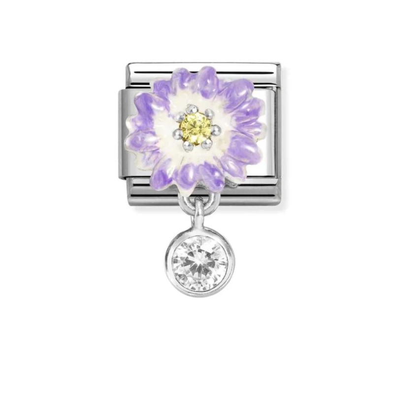 Link Nomination Acero y Plata Flor Morada 331814 12