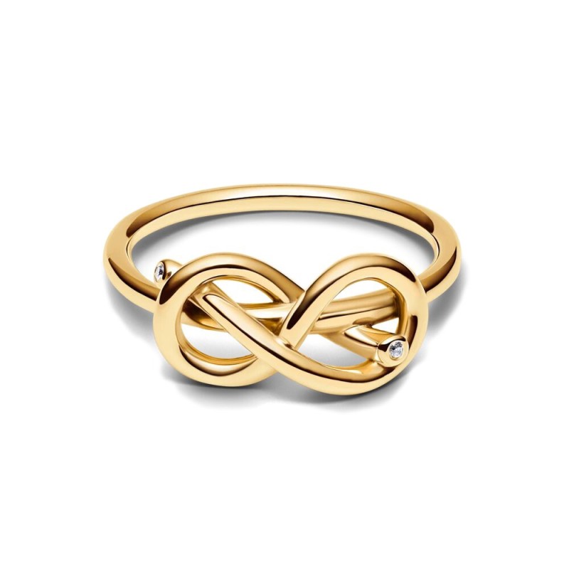 Anillo Pandora Baño oro 14k Nudo Infinito 163759C01