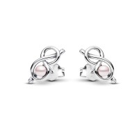 Pendientes Pandora botón plata Nudo Infinito 293761C01