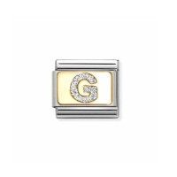 Link Nomination Acero y Oro Letra"G" Glitter 030291 07