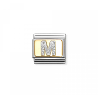 Link Nomination Acero y Oro Letra"M" Glitter 030291 13