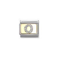 Link Nomination Acero y Oro Letra"O" Glitter 030291 15