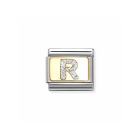 Link Nomination Acero y Oro Letra "R" Glitter 030291 18