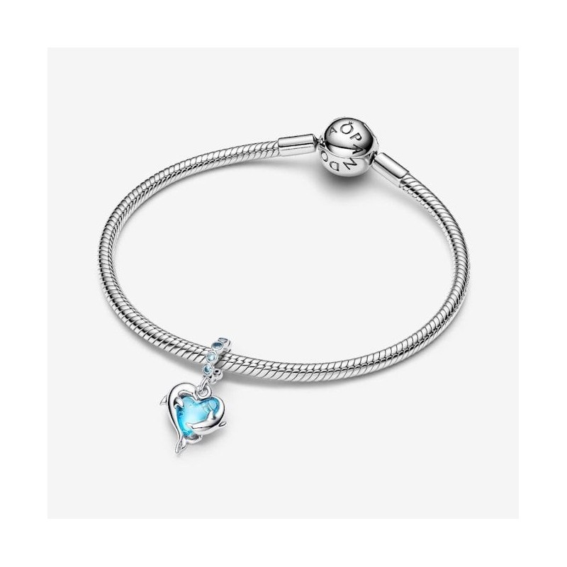 Charm Colgante Delfines Cristal de Murano azul 793924C01