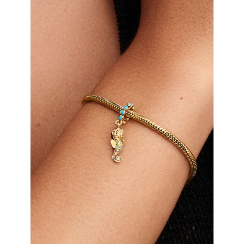 Charm Pandora Colgante Dorado Caballito de Mar 763895C01