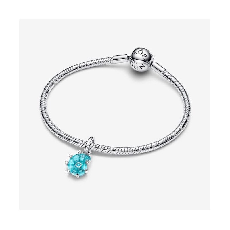 Charm Pandora Colgante Caracol de Murano Azul 793900C01