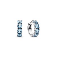 Pendientes Pandora Aro Plata Azul Claro 293851C01