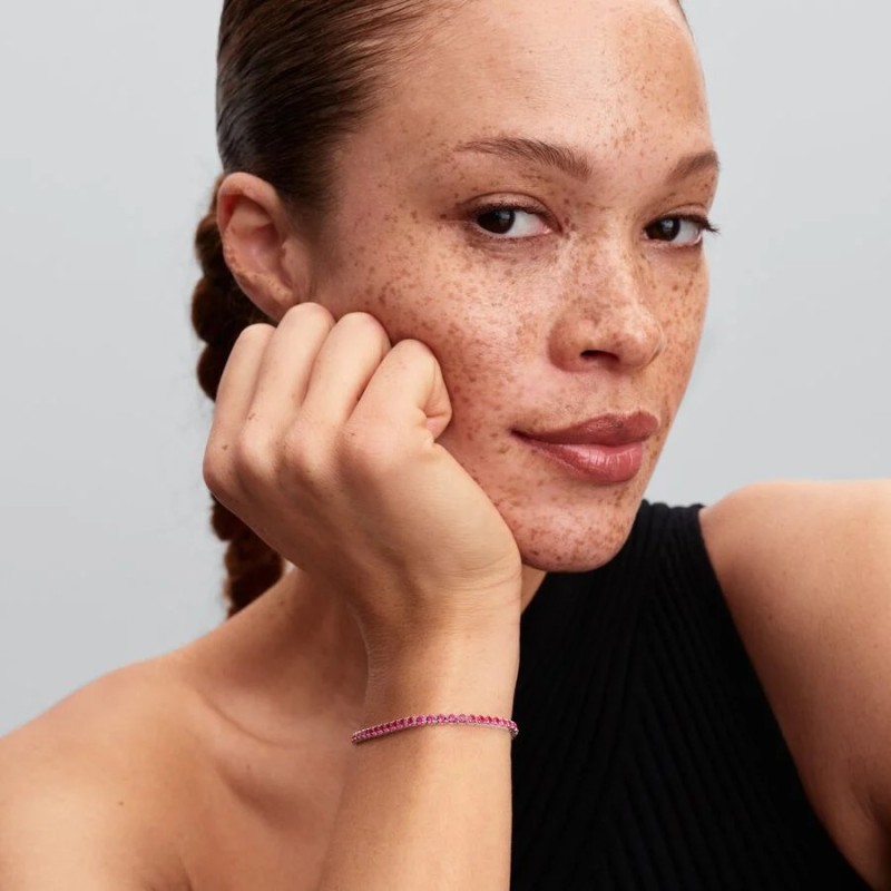 Pulsera Pandora Tenis Plata Rosa Brillante 591469C04