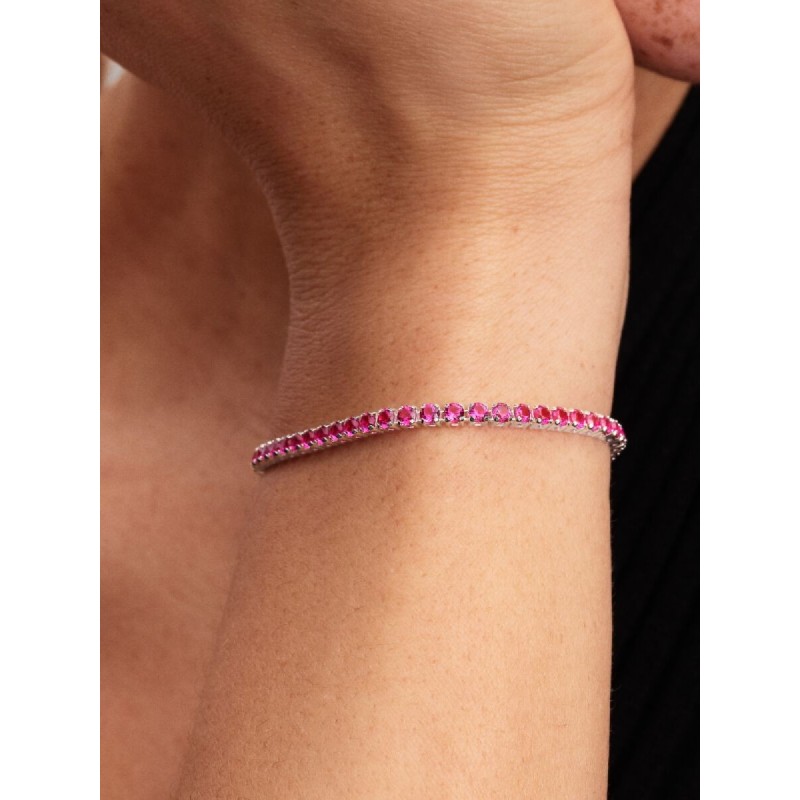 Pulsera Pandora Tenis Plata Rosa Brillante 591469C04