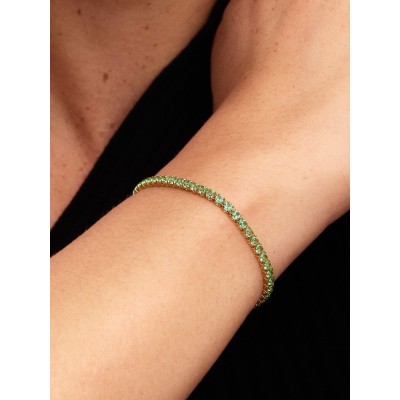 Pulsera Pandora Tenis Dorado Verde Brillante 561469C02 2