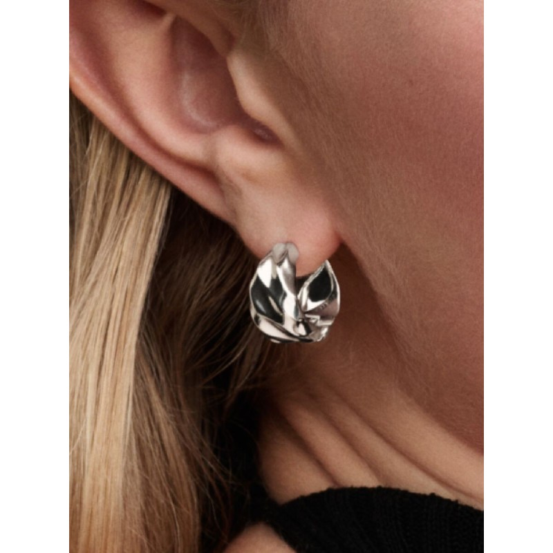 Pendientes Aro Plata Ondulados 293874C00