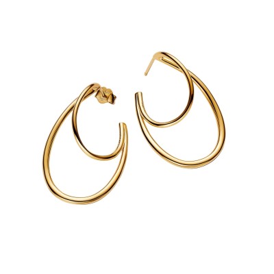 Pendientes Pandora aro Doble Dorado 263870C00