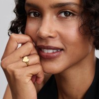 Anillo Pandora Corazón Grabable Dorado 163988C00