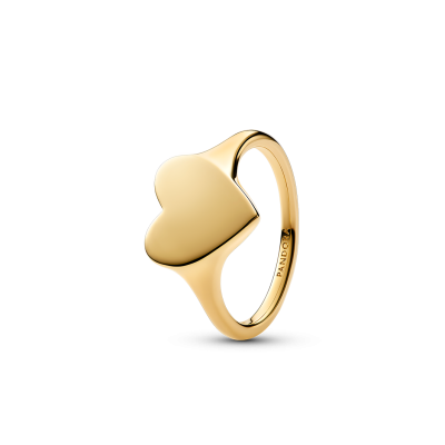 Anillo Pandora Corazón Grabable Dorado 163988C00