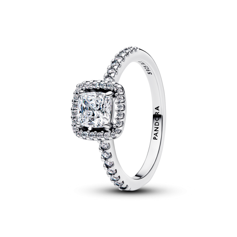 Anillo Pandora Halo Cuadrado Brillante 193555C02
