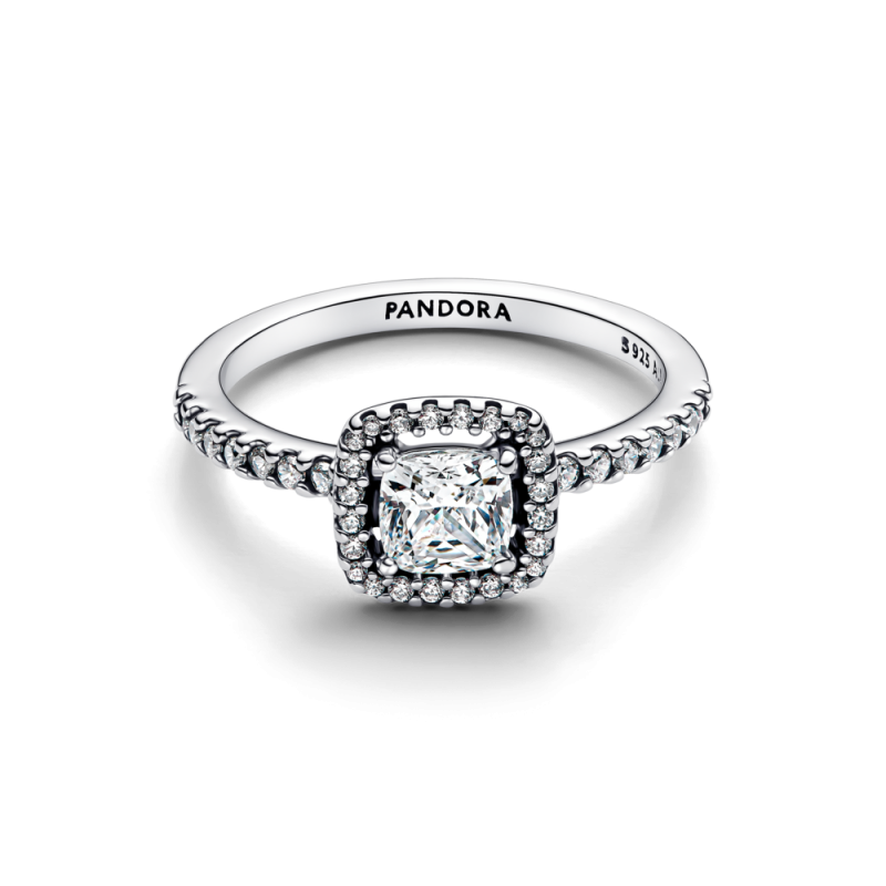 Anillo Pandora Halo Cuadrado Brillante 193555C02