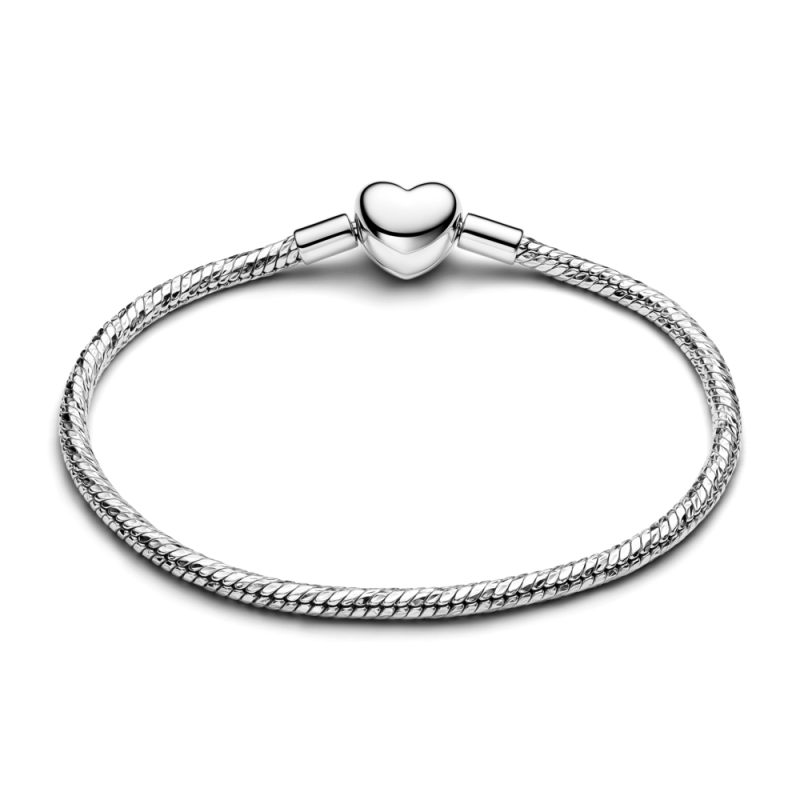 Pulsera Pandora Cadena de Serpiente Cierre Corazón 594236C00