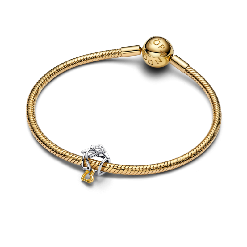 Charm Pandora Dorado Casa y Corazón 764145C00