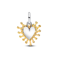 Charm Pandora Doble Colgante baño oro Corazón Radiante 764141C01