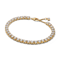 Pulsera Pandora Tenis Baño oro 14k Ancha  Brillante 563539C01