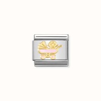 Link Nomination Acero y Oro Cochecito Rosa 030272 60