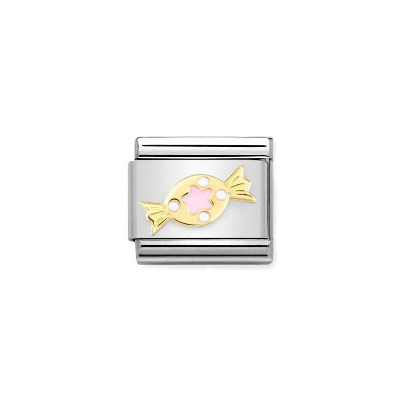 Link Nomination Acero y Oro Caramelo Rosa 030272 72