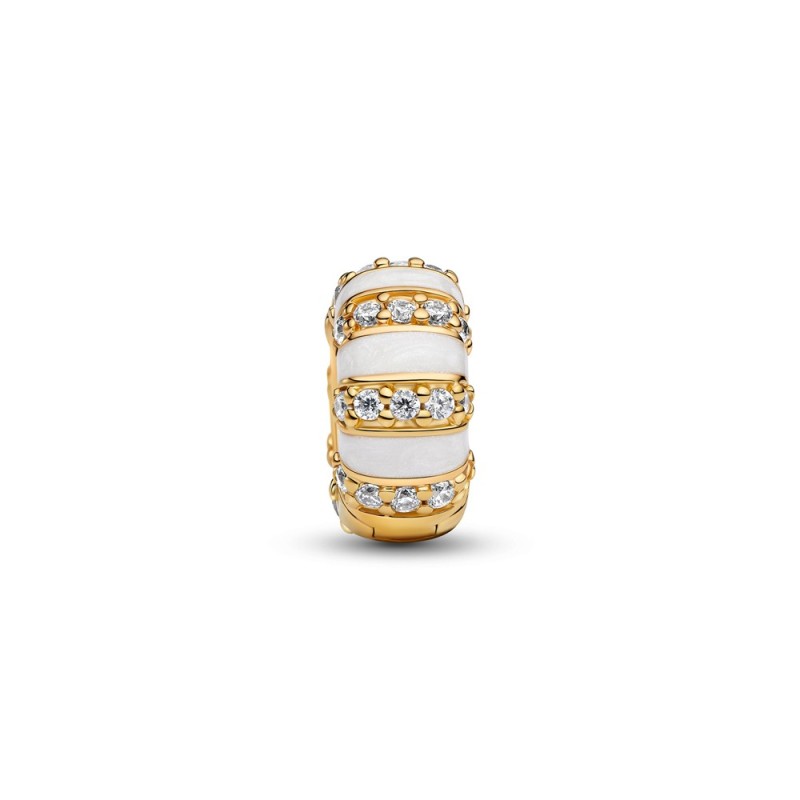 Charm Pandora Clip Dorado Esmalte y Gemas 763785C01