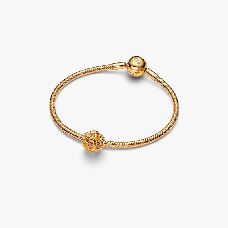 Charm Pandora Corazón Filigrana Dorado 760964C00