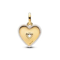 Charm Pandora Me Medallón Corazón Blanco Oro Radiante 764409C01