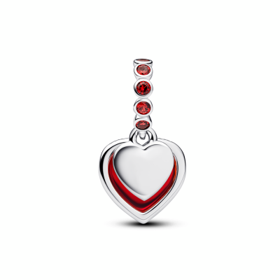 Charm Pandora Colgante Doble Corazón Cristal de Murano Rojo 794429C01 2