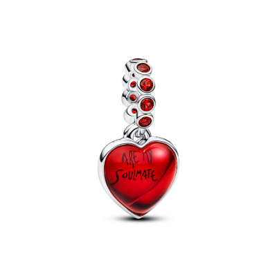 Charm Pandora Colgante Doble Corazón Cristal de Murano Rojo 794429C01