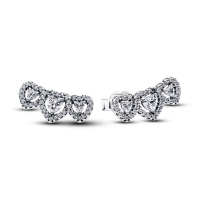 Pendientes de Botón Triple Halo Corazón 294411C01