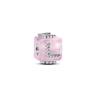 Charm Pandora Cubo Amor Cristal Murano Rosa 794433C01
