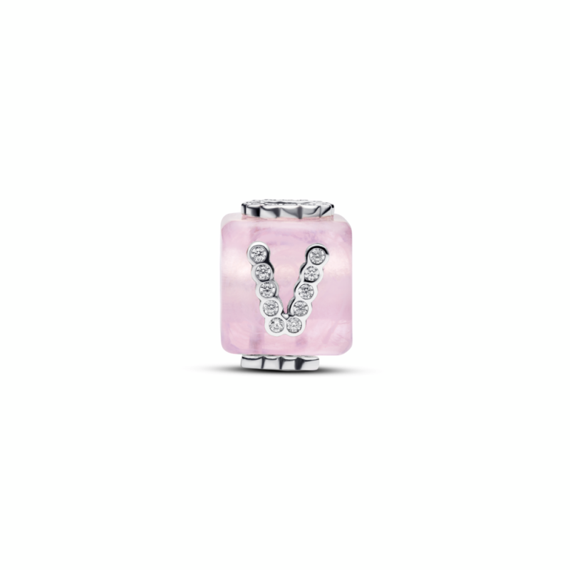 Charm Pandora Cubo Amor Cristal Murano Rosa 794433C01