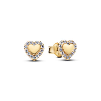 Pendientes Pandora Botón Halo Corazón 264363C01