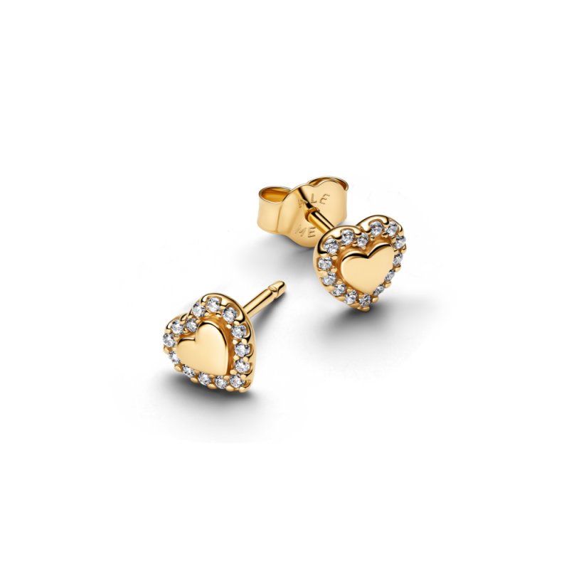 Pendientes Pandora Botón Halo Corazón 264363C01