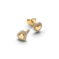 Pendientes Pandora Botón Halo Corazón 264363C01