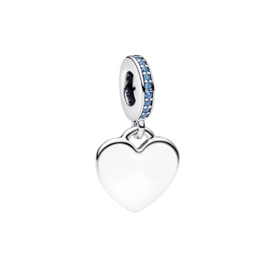 Charm Pandora Colgante Corazón Grabable Azul 793926C03