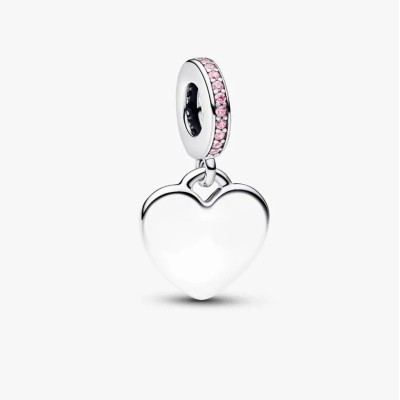 Charm Pandora Colgante Corazón Grabable Rosa 793926C02